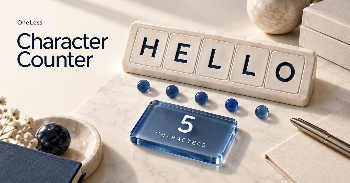 Five letter tiles spelling HELLO beside a character counter.