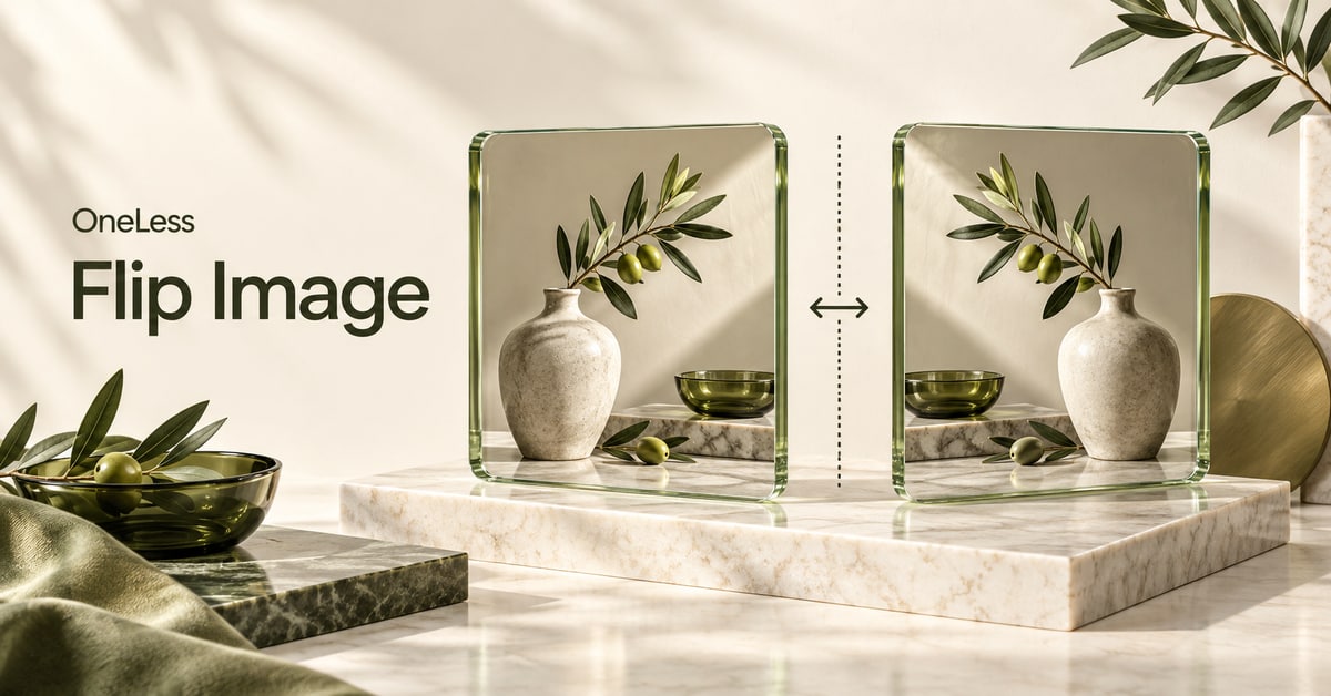 An asymmetrical still life mirrored horizontally.