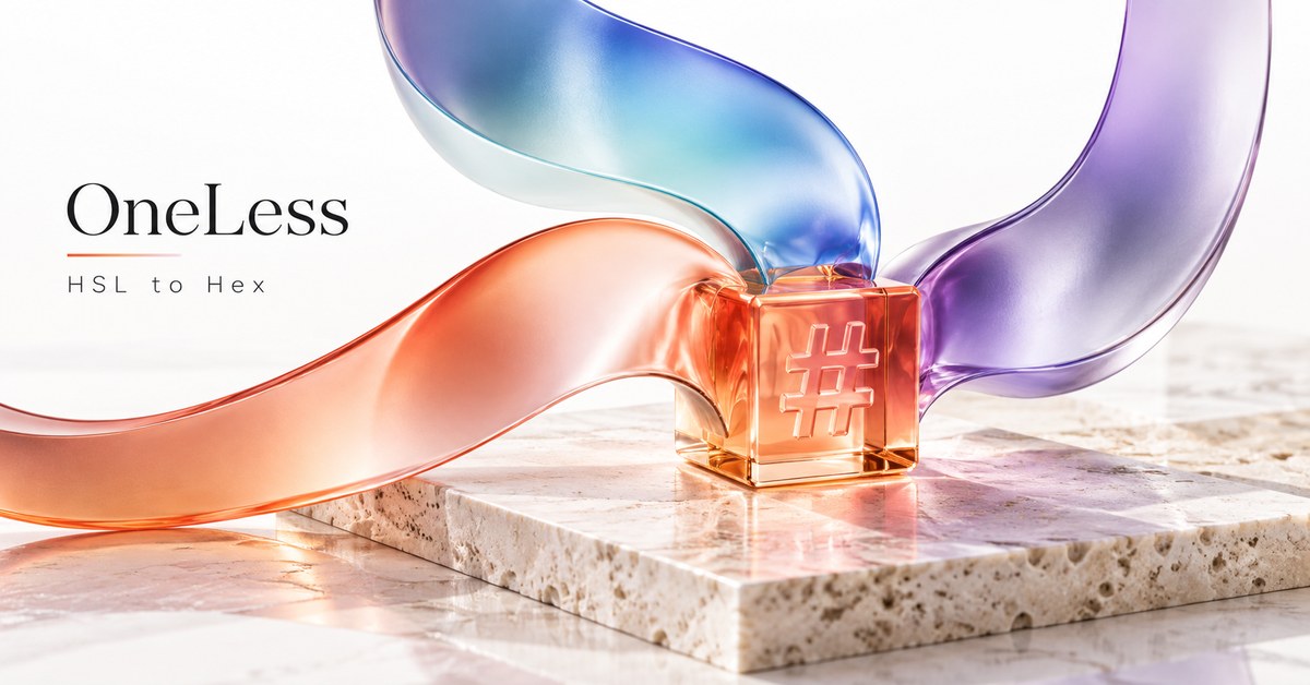 Translucent glass ribbons surrounding a coral cube engraved with a hash symbol.