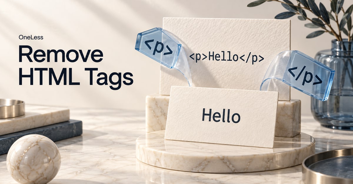 HTML tags separated from the readable word Hello.