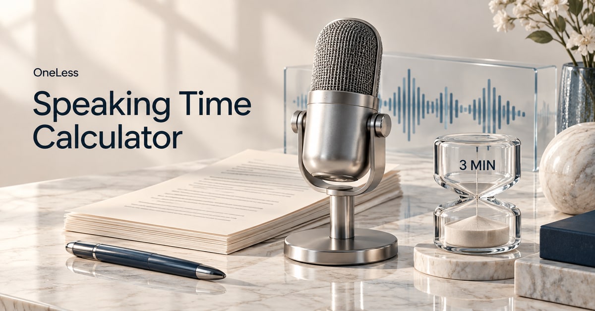 A speech manuscript and microphone beside a timer.
